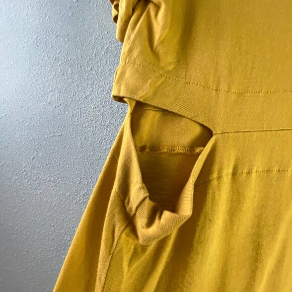 Zara Basic Mustard Yellow Side Waist Cut Out T-shirt Dress - Picture 5 of 8